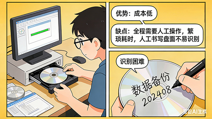 手动刻盘成本低，全程需要人工操作，繁琐耗时