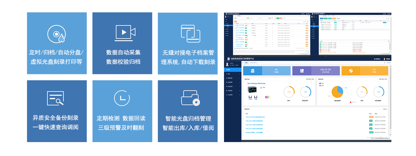 信刻档案数据光盘刻录归档存储特色功能